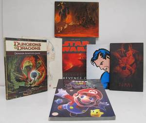 lot 10 image: Nice Group of Large Pop Culture Books - Mario Galaxy Superman Star Wars etc