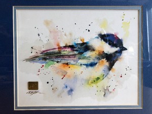 lot 277 image: Framed Signed Original Watercolor Bird Painting by Dean Crouser