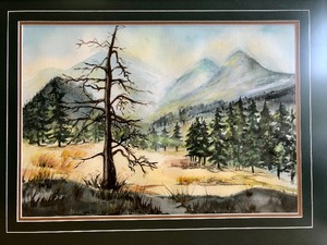 lot 283 image: Framed Signed Original Watercolor Landscape Painting by Helen Kienholz