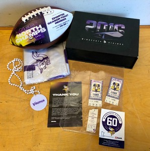 lot 319 image: Group of MN VIKINGS Inaugural Season US Banks Stadium Memorabilia