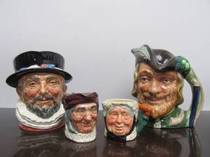lot 224 image: 4 Vintage Royal Doulton Toby Mugs