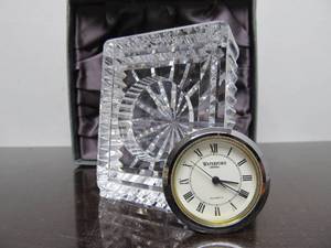 lot 229 image: New in Box WATERFORD Crystal Desk Clock