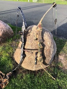 lot 342 image: 3 ArcheryHunting Bows wSome Arrows