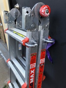 lot 361 image: Like-New Little Giant MEGA-MAX Ladder System wAir Deck Attachment
