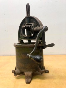 lot 374 image: Nice Antique Cast Iron ENTERPRISE Sausage Stuffer or Juice Press