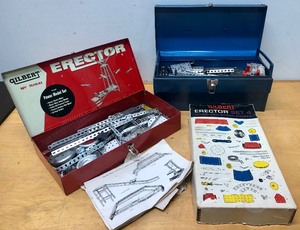 lot 375 image: Group of Vintage Metal Erector Sets