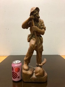 lot 385 image: Large Vintage Hand Carved German Figure 