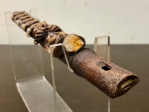 lot 394 image: Unique and Cool Folk Art Handmade FluteInstrument wFace