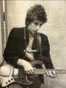 lot 395 image: Large Framed Black & White Bob Dylan Poster