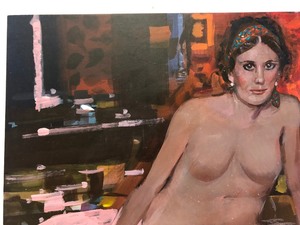lot 305 image: Original AcrylicCasein on Board Nude Portrait Painting #5 by Renowned Illustration Artist John Berkey (1932-2008)