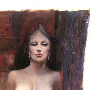 lot 307 image: Original AcrylicCasein on Board Nude Portrait Painting #7 by Renowned Illustration Artist John Berkey (1932-2008)
