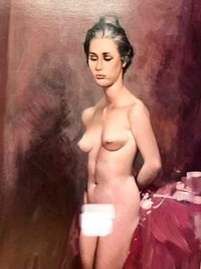lot 313 image: Original AcrylicCasein on Board Nude Portrait Painting #13 by Renowned Illustration Artist John Berkey (1932-2008)