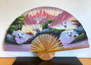 lot 411 image: 3 Large Vintage Oriental Fans