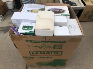 lot 401 image: HUGE Estate Lot of Mint in Box HeritageDickens Village Collection Houses Buildings & More #1