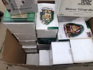 lot 403 image: HUGE Estate Lot of Mint in Box HeritageDickens Village Collection Houses Buildings & More #3