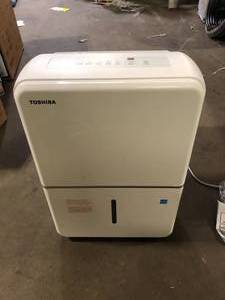 Toshiba 50 pt. Covers up to 4,500 Sq. Ft. Dehumidifier for Room Garage Bathroom in White with Bucket Energy Star Most Efficient    Customer Returns See Pictures