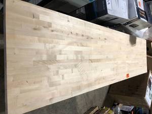 Hampton Bay 8 ft. L x 25 in. D Unfinished Birch Butcher Block Countertop in With Standard Edge  Customer Returns See Pictures