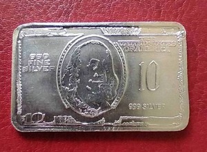 10 Gram Bar of .999 Silver