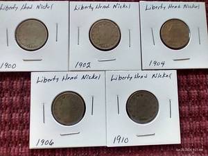 (5) Liberty Head V Nickels