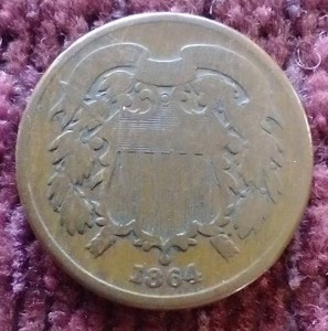 1864 2 Cent Coin