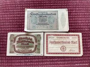 (3) 1923 Germany Hyperinflation Notes