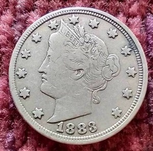 1883 No Cents Liberty V Nickel