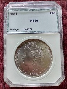 1881 Morgan Dollar - High Grade Coin (PCI MS66)
