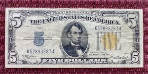 RARE 1934-A Yellow Seal Silver Certificate $5 Note