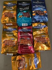 lot 30 image: Lot of 8 Ghirardelli Chocolate Squares Bags