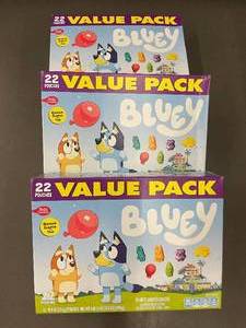 lot 40 image: Bluey Fruit Flavored Snacks Value Pack 22 Pouches - 3 Boxes