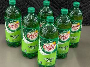 lot 56 image: Lot of 6 Canada Dry Ginger Ale Bottles - 1 Liter Each