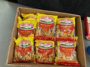 lot 89 image: Lot of 12 Turkey Creek Snacks Hot & Spicy Chicharrones - Fried Pork Skins