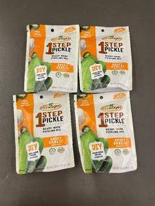 lot 98 image: Lot of 4 Mrs. Wages 1-Step Pickle Ready-Made Pickling Mix Spicy Garlic 7.0 oz