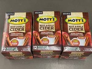 lot 103 image: Lot of 3 Motts Hot Apple Cider K-Cup Pods (36 Count)