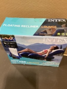 Inflatable Floating Lounge Pool Recliner Lounger Chair with Cup Holders by Intex   Customer Returns See Pictures