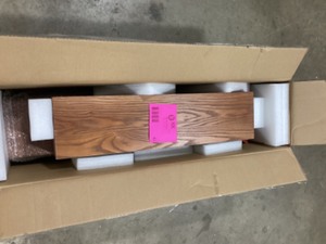 StyleWell Natural Wood Floating Wall Shelves with Rattan Caning Detail (Set of 2)   Customer Returns See Pictures