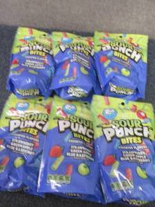 lot 274 image: 6- 9 oz Sour Punch Bites in date...
