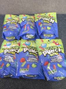 lot 275 image: 6- 9 oz Sour Punch Bites in date...