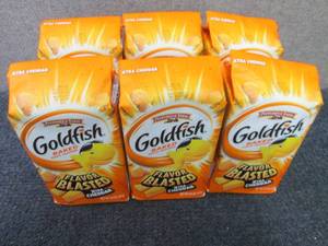 lot 384 image: 6- 6.6 oz Goldfish Xtra Cheddar...