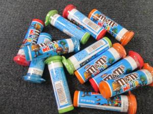 lot 410 image: 12 M&Ms Minis Tubes...