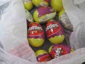 lot 414 image: 12 Skittles Eggs...