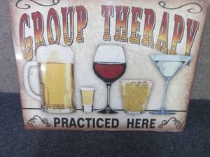lot 561 image: Metal Group Therapy Sign 12.5x16 in...