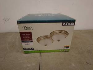 lot 140 image: 2-Pack Patriot Lighting 2-Light Flush Mount Ceiling Lights