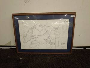 lot 149 image: Framed Contour Map of Washburn Lake, Cass County, Minnesota