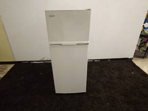 lot 150 image: White Two-Door Top Freezer Refrigerator