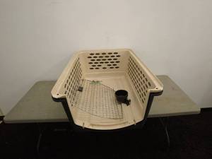lot 167 image: Plastic Pet Crate with Metal Door