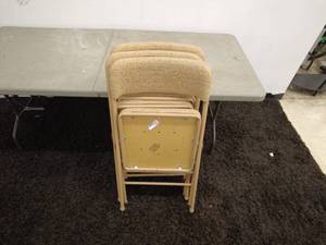lot 175 image: Set of 3 Upholstered Folding Chairs