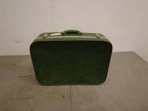 lot 181 image: Vintage Green Hard Shell Suitcase with Green Interior Lining