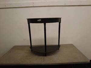 lot 43 image: Black Wood Half Moon Console Table