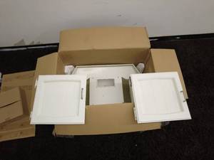 lot 203 image: Set of 3 Modern White Armchairs with Wooden Legs